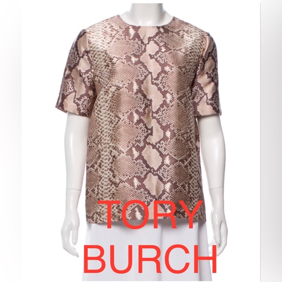 Tory Burch Tops - Tory Burch Wool Silk Python Snakeskin Top